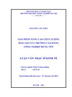 giải pháp nâng cao chất lượng đào tạo của trường cao đẳng công nghiệp hưng yên