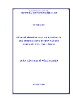 Đánh giá tình hình thực hiện phương án quy hoạch sử dụng đất đến năm 2010 huyện bát xát   tỉnh lào cai 