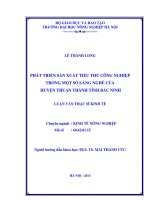 Phát triển sản xuất tiểu thủ công nghiệp trong một số làng nghề của huyện thuận thành tỉnh bắc ninh 