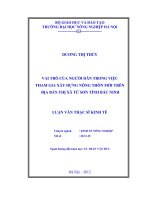 Vai trò của người dân trong việc tham gia xây dựng nông thôn mới trên địa bàn thị xã từ sơn tỉnh bắc ninh 