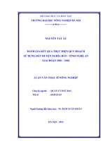 Đánh giá kết quả thực hiện quy hoạch sử dụng đất huyện nghĩa đàn   tỉnh nghệ an giai đoạn 2001 đến 2010 