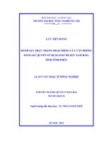 luận văn đánh giá thực trạng hoạt động của văn phòng đăng ký quyền sử dụng đất huyện tam đảo  tỉnh vĩnh phúc 