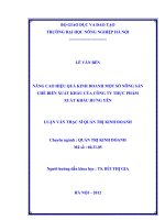 luận văn thạc sĩ nâng cao hiệu quả kinh doanh một số nông sản chế biến xuất khẩu của công ty thực phẩm xuất khẩu hưng yên năm 2012 
