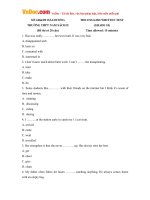 Đề kiểm tra trắc nghiệm môn tiếng Anh lớp 10 trường THPT Nam Sách II tỉnh Hải Dương