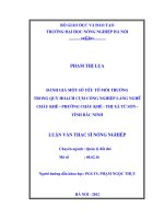 Đánh giá một số yếu tố môi trường trong quy hoạch cụm công nghiệp làng nghề châu khê   phường châu khê   thị xã từ sơn   tỉnh bắc ninh 
