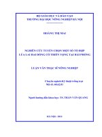 nghiên cứu tuyển chọn một số tổ hợp lúa lai hai dòng có triển vọng tại hải phòng