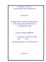 Giải pháp nâng cao chất lượng đội ngũ công chức hành chính nhà nước cấp tỉnh ở bắc ninh