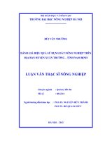 Đánh giá hiệu quả sử dụng đất nông nghiệp trên địa bàn huyện xuân trường   tỉnh nam định 