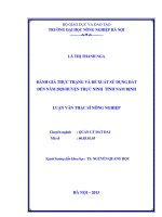 Đánh giá thực trạng và đề xuất sử dụng đất đến năm 2020 huyện trực ninh tỉnh nam định 
