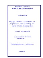 Hiệu quả kinh tế sản xuất khoai lang nhật bản của nông hộ trên địa bàn huyện tuy đức, tỉnh đắk nông 