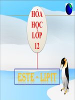 Bài giảng hóa học 12  Bài 1. Este