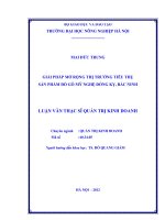 Giải pháp mở rộng thị trường tiêu thụ sản phẩm đồ gỗ mỹ nghệ đồng kỵ, bắc ninh 