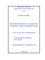 Phát triển nguồn nhân lực tại khu công nghiệp hoà xá tỉnh nam định đến năm 2020 