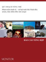QUY HOẠCH TỔNG THỂ Phát triển kinh tế – xã hội tỉnh Hà Tĩnh đến 2020, tầm nhìn đến năm 2050