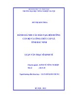 Đánh giá nhu cầu đào tạo, bồi dưỡng cán bộ và công chức cấp xã tỉnh bắc ninh 