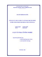 Năng suất chất lượng và sử dụng một số giống cỏ hoà thảo nhập nội trong chăn nuôi ngựa 
