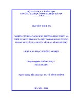 nghiên cứu khả năng sinh trưởng, phát triển và thời vụ gieo trồng của một số giống đậu tương trong vụ xuân tại huyện yên lập, tỉnh phú thọ