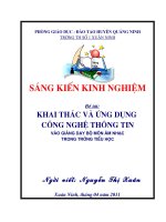 SKKN Khai thác và ứng dụng CNTT