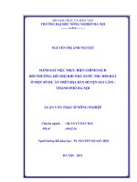 Đánh giá việc thực hiện chính sách bồi thường, hỗ trợ khi nhà nước thu hồi đất ở một số dự án trên địa bàn huyện gia lâm, thành phố hà nội 