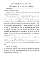 Phát biểu bàn giao học sinh về nghỉ hè