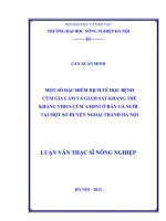 Một số đặc điểm dịch tễ học bệnh cúm gia cầm và giám sát kháng thể kháng virus cúm a h5n1 ở đàn gà nuôi tại một số huyện ngoại thành hà nội 