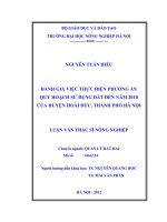 Đánh giá việc thực hiện phương án quy hoạch sử dụng đất đến năm 2010 của huyện hoài đức thành phố hà nội 