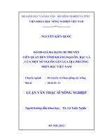 Đánh giá đa dạng di truyền liên quan đến tính kháng đạo ôn, bạc lá của một số nguồn gen lúa địa phưong miền bắc việt nam 