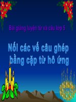 Bài giảng tiếng việt 5 tuần 23 bài nối các vế câu ghép bằng cặp từ hô ứng5 