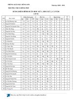 BẢNG TỔNG HỢP XL HL, HK K1, K2 VÀ CN LỚP 8B