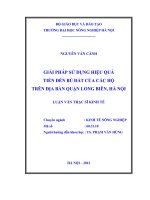 Giải pháp sử dụng hiệu quả tiền đền bù đất của các hộ trên địa bàn quận long biên, hà nội 