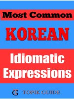 Most common korean idiomatic expressions   for TOPIK II