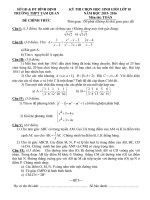 Đề thi HSG môn Toán lớp 10 trường THPT Tam Quan năm 2015 -2016