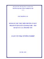 Đánh giá việc thực hiện phương án quy hoạch sử dụng đất giai đoạn 2001   2010 huyện tuy an, tỉnh phú yên 
