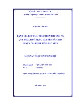 Đánh giá kết quả thực hiện phương án quy hoạch sử dụng đất đến năm 2010 huyện gia bình, tỉnh bắc ninh 
