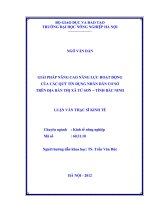 Giải pháp nâng cao năng lực hoạt động của các quỹ tín dụng nhân dân cơ sở trên địa bàn thị xã từ sơn, tỉnh bắc ninh 