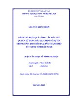 Đánh giá hiệu quả công tác đấu giá quyền sử dụng đất qua một số dự án trong năm 2010 trên địa bàn thành phố bắc ninh, tỉnh bắc ninh 