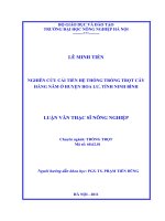 nghiên cứu cải tiến hệ thống trồng trọt cây hàng năm ở huyện hoa lư, tỉnh ninh bình