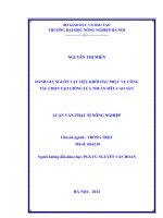 Đánh giá nguồn vât liệu khởi đầu phục vụ công tác chọn tạo giống lúa thuần siêu cao sản 