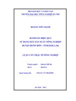 Đánh giá hiệu quả sử dụng đất nông nghiệp huyện buôn đôn   tỉnh đăk lăk 