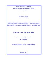 nghiên cứu đặc điểm sinh trưởng, phát triển và liều lượng phân bón của một số giống đậu tương trong điều kiện vụ xuân tại huyện thanh thuỷ, tỉnh phú thọ