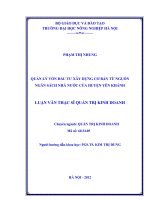 Quản lý vốn đầu tư xây dựng cơ bản từ nguồn ngân sách nhà nước của huyện yên khánh 