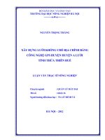 Xây dựng lưới khống chế địa chính bằng công nghệ GPS huyện a lưới tỉnh thừa thiên huế 