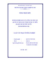 Đánh giá hiệu quả của công tác đấu giá quyền sử dụng đất ở một số dự án trên địa bàn huyện phú xuyên thành phố hà nội 