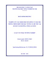 nghiên cứu xác định một số giống và mật độ trồng thích hợp cho đậu tương vụ hè thu tại huyện tam đường, tỉnh lai châu