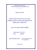 Đánh giá khả năng sản xuất của hai tổ hợp lai giữa gà mái lương phượng với trống hồ và trống mía 