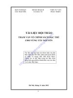 Tham vấn về chính sách đặc thù cho vùng tây nguyên kỷ yếu hội thảo 2012