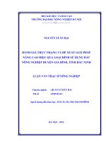 Đánh giá thực trạng và đề xuất giải pháp nâng cao hiệu quả loại hình sử dụng đất nông nghiệp huyện gia bình, tỉnh bắc ninh 