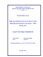 Hiệu quả kinh tế sản xuất quất cảnh trên địa bàn huyện văn giang, tỉnh hưng yên 