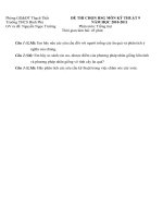 Đề thi HSG cấp huyện trồng trọt lớp 9