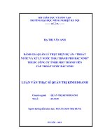 đánh giá quản lý thực hiện dự án thoát nước và xử lý nước thải thành phố bắc ninh thuộc công ty tnhh một thành viên cấp thoát nước bắc ninh